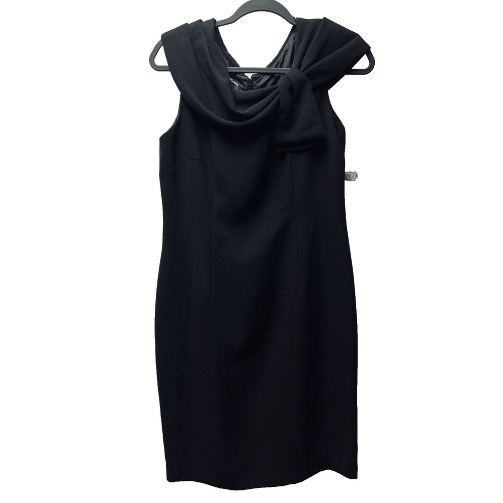 Donna Morgan 10 Petite Black LBD Cocktail Dress Sheath Sexy Holiday Romantic NWT